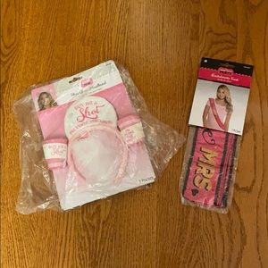 Bundle! NEW Bachelorette Party Shot Glass Headband & Future Mrs. Bride Sash